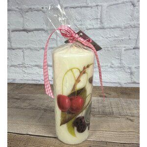 Vintage Vineyard Botanical Rosalind Walshe Pillar Candle 2003 Enesco Collection